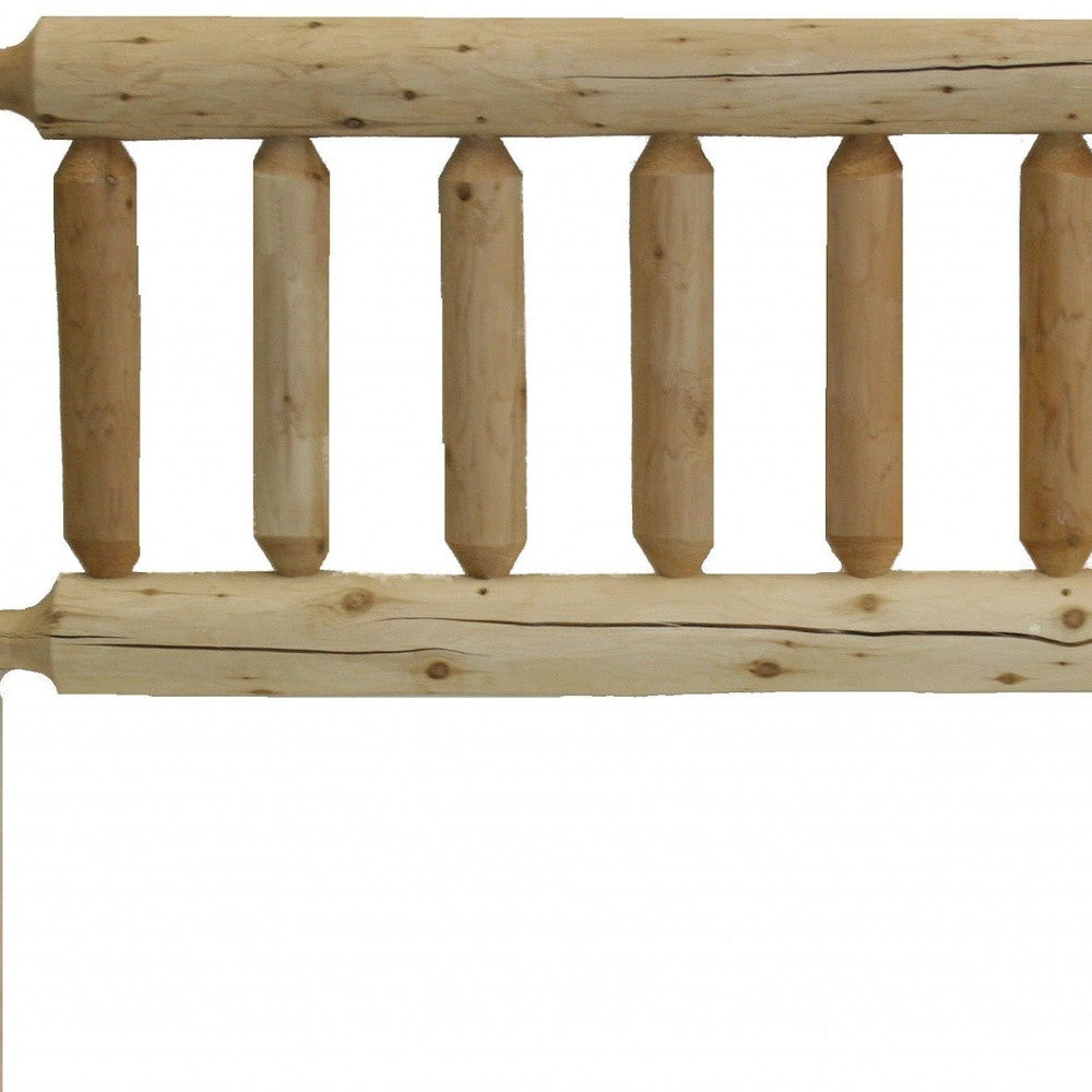Natural Clear Finish Cedar Log Double Headboard-Standard Beds-DECOROLALA