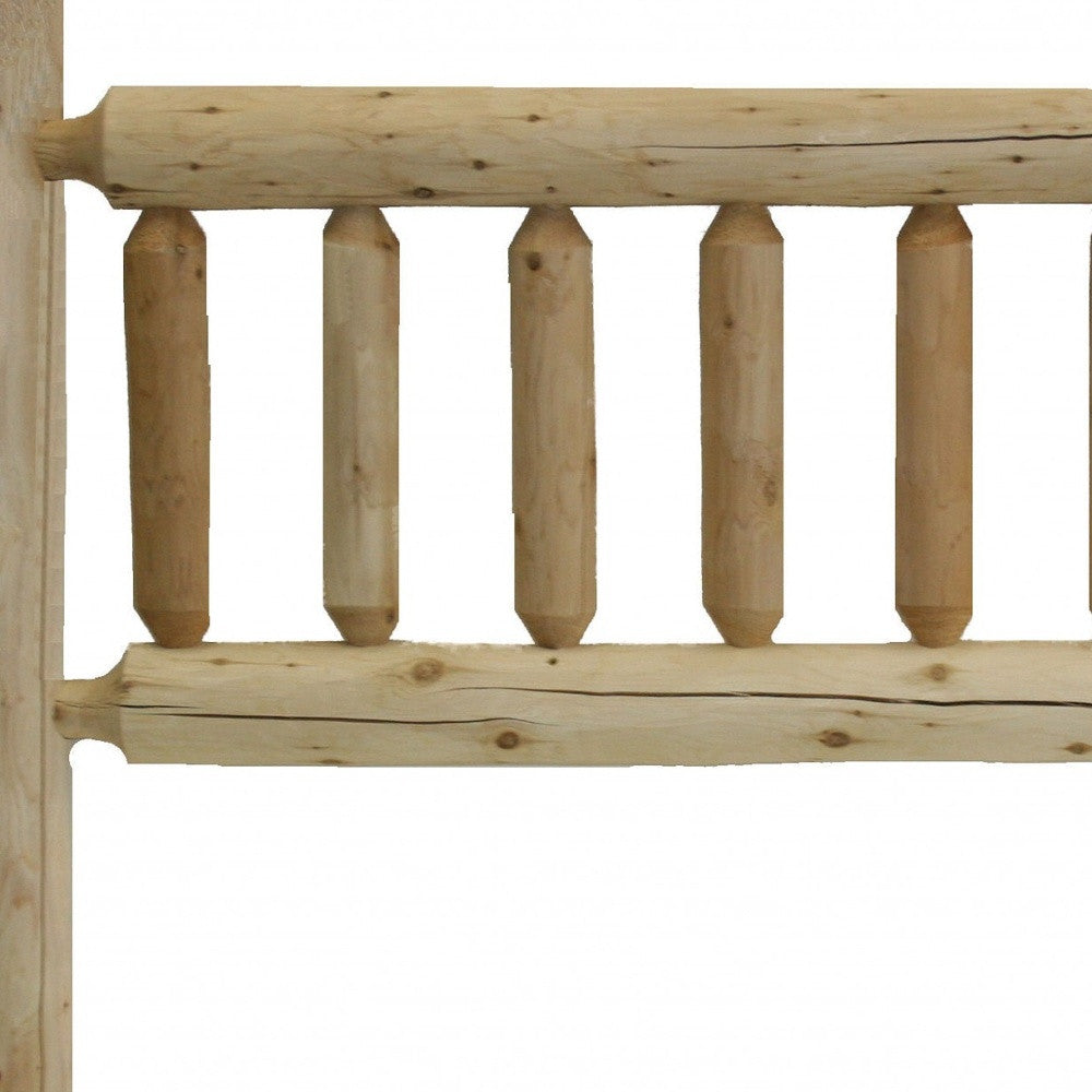Natural Clear Finish Cedar Log Queen Headboard-Headboards-DECOROLALA