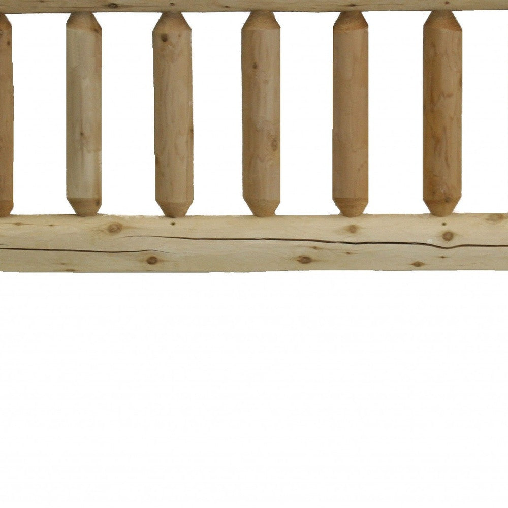 Natural Clear Finish Cedar Log Twin Headboard-Headboards-DECOROLALA