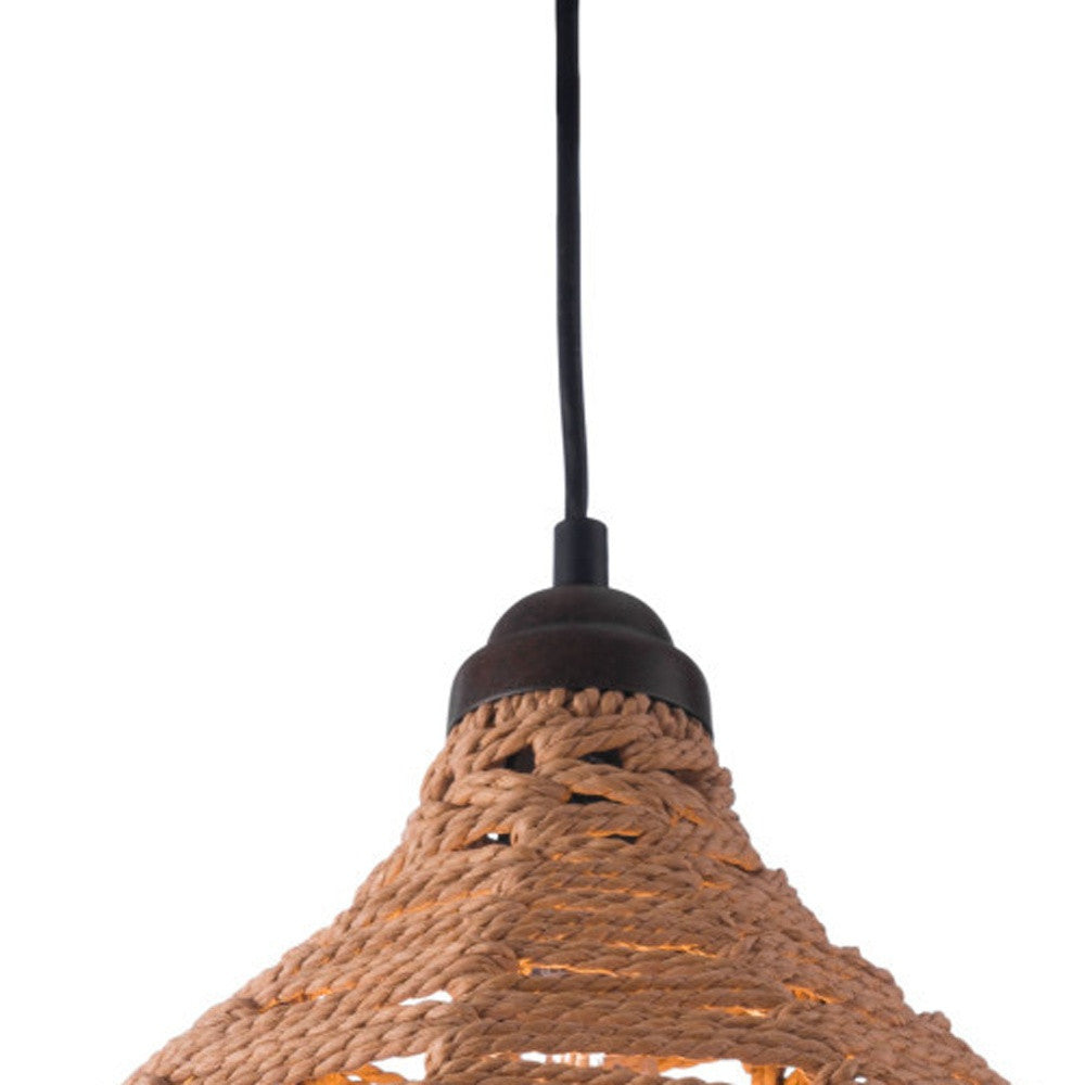 Natural Lantern Metal Dimmable Ceiling Light With Natural Shades-Chandeliers-DECOROLALA