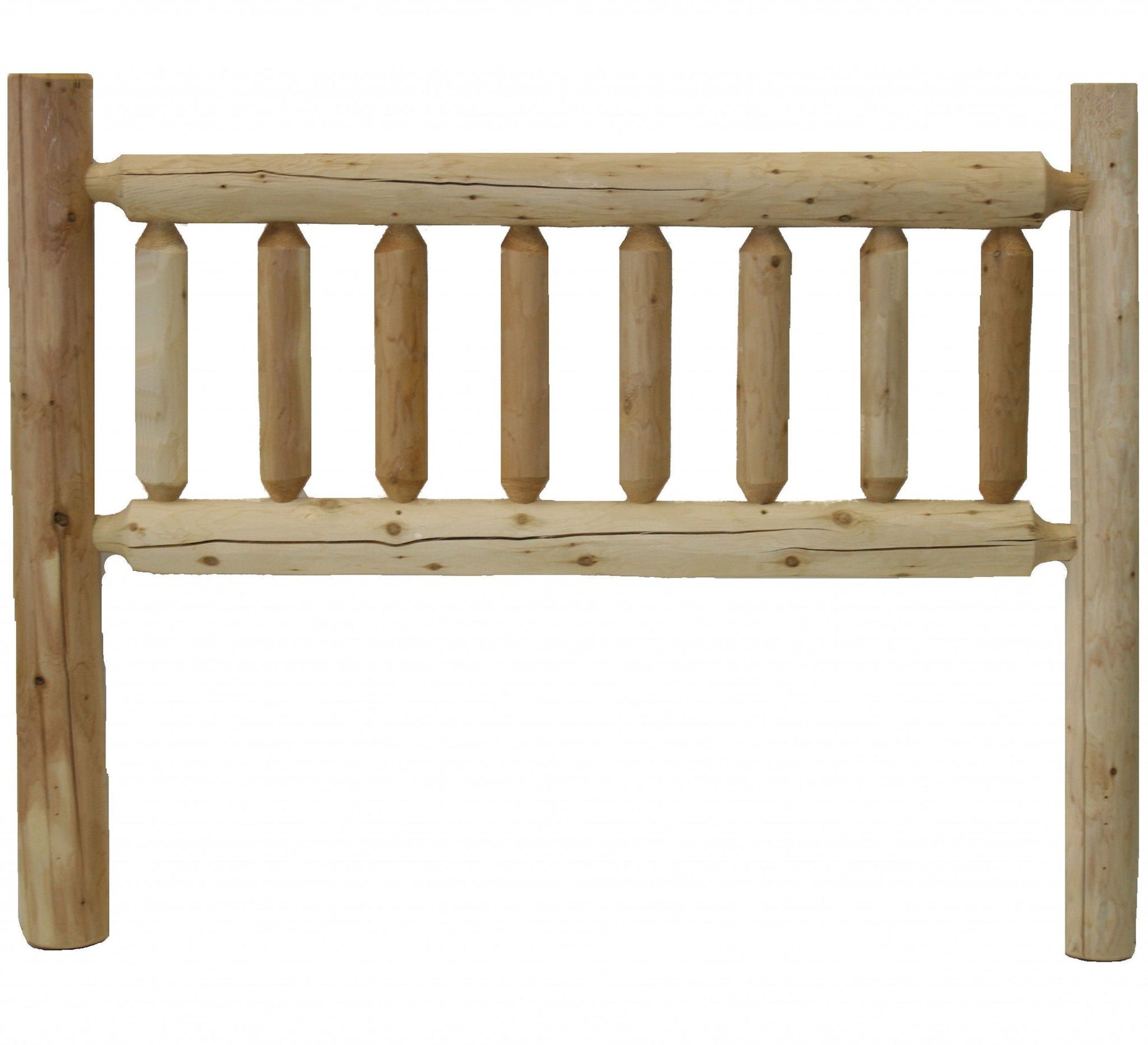 Natural Light Honey Finish Cedar Log Twin Headboard-Headboards-DECOROLALA