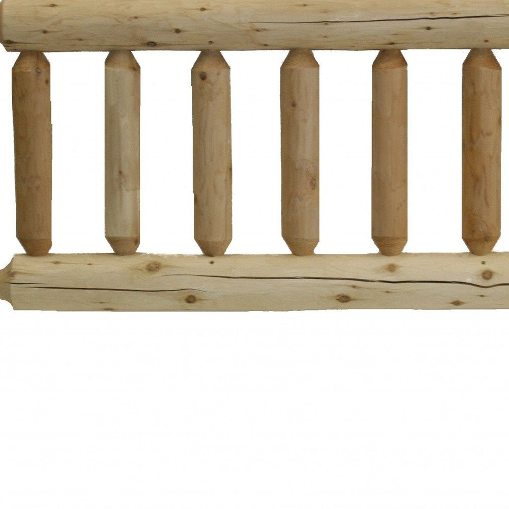 Natural Light Honey Finish Cedar Log Twin Headboard-Headboards-DECOROLALA
