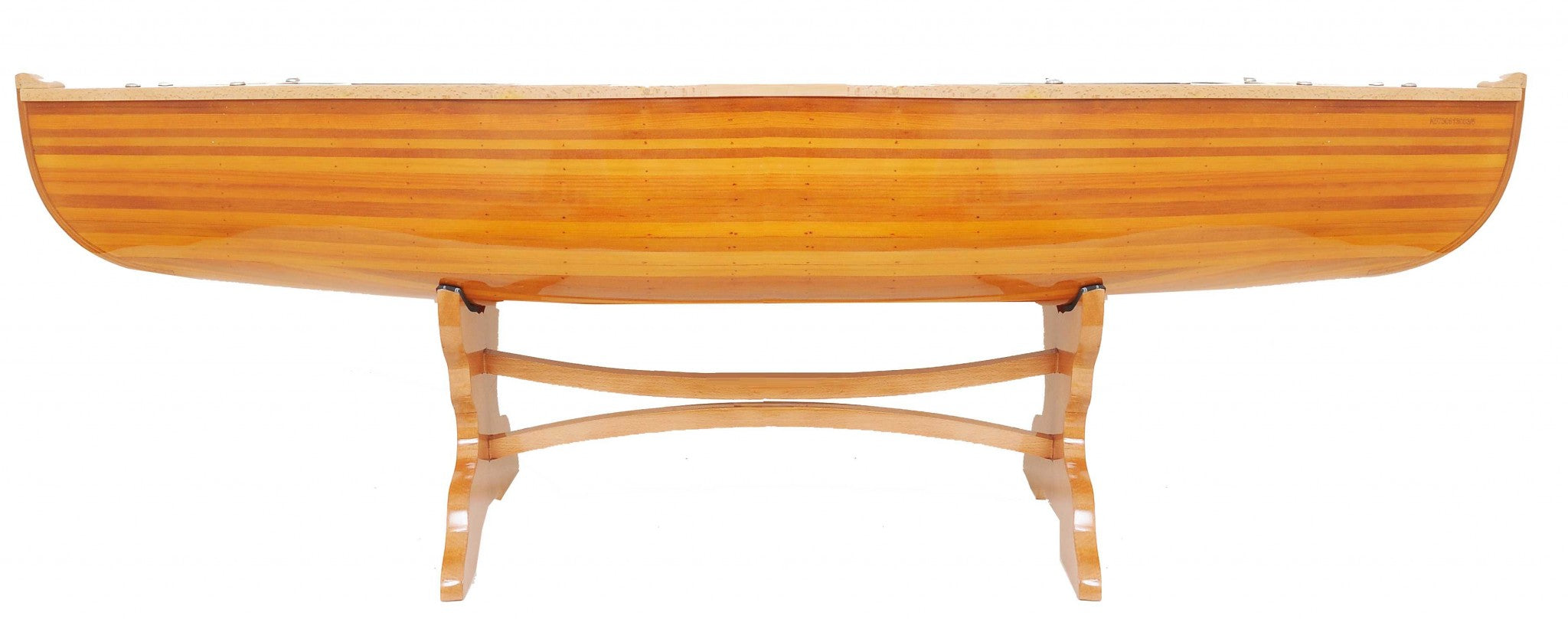 Natural Solid Wood and Glass Canoe Coffee Table-Coffee Tables-DECOROLALA