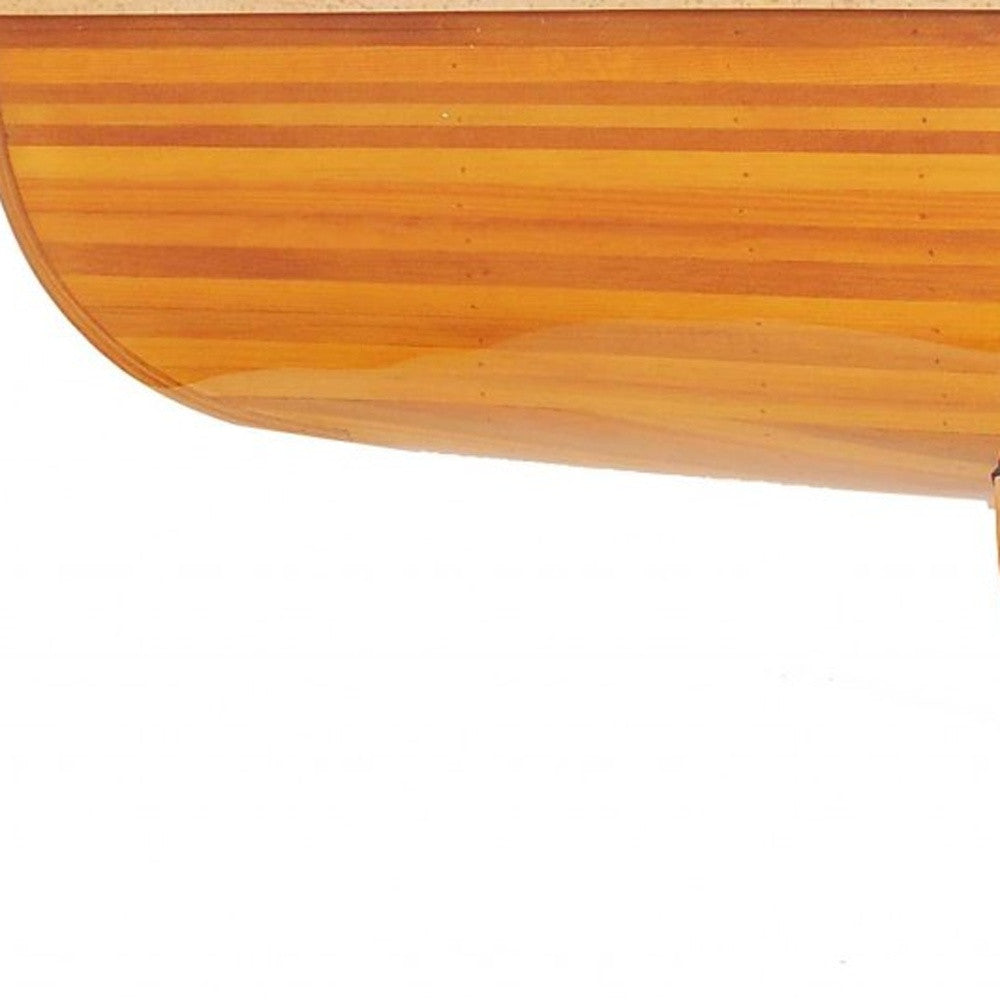 Natural Solid Wood and Glass Canoe Coffee Table-Coffee Tables-DECOROLALA