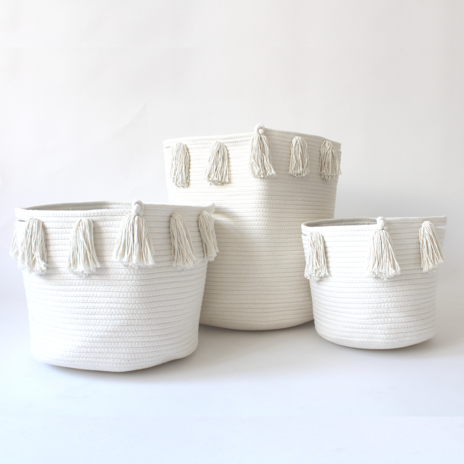 Natural Tassel Basket - Large-Basket-DECOROLALA