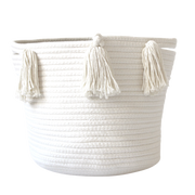 Natural Tassel Basket - Medium-Basket-DECOROLALA