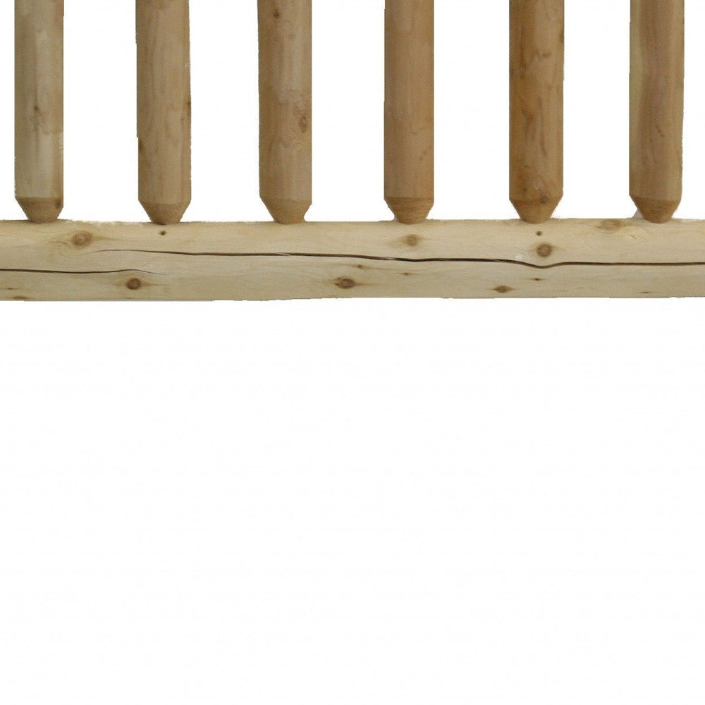 Natural Vintage Brown Finish Cedar Log Queen Headboard-Headboards-DECOROLALA