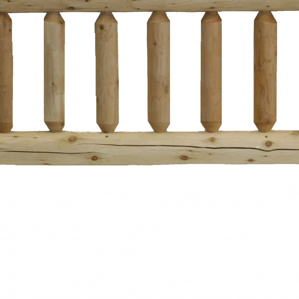 Natural Vintage Brown Finish Cedar Log Twin Headboard-Headboards-DECOROLALA