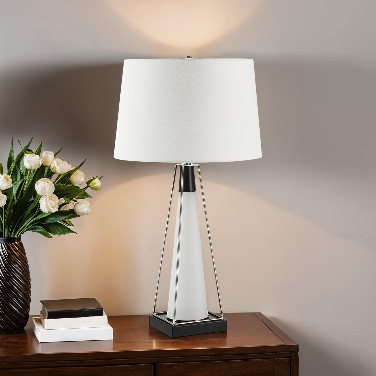 Navagio 28" Height Table Lamp, White-Table Lamps-DECOROLALA