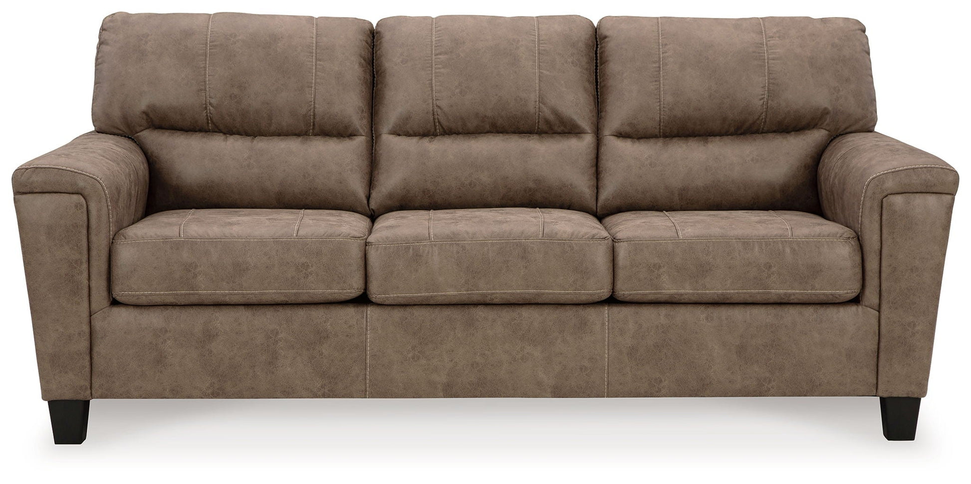 Navi Queen Sofa Sleeper - Fossil Faux Leather-Sleeper Sofas-DECOROLALA