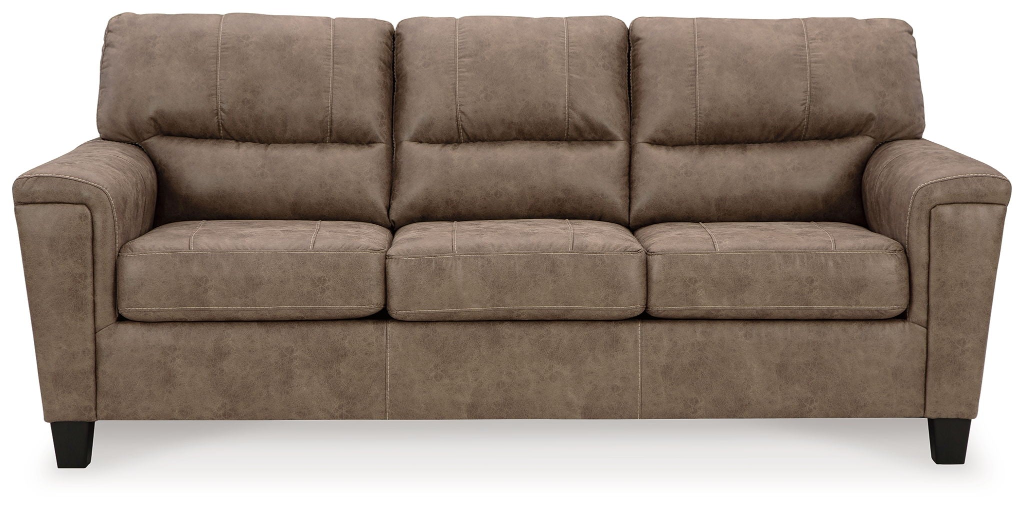 Navi Queen Sofa Sleeper - Fossil Faux Leather-Sleeper Sofas-DECOROLALA