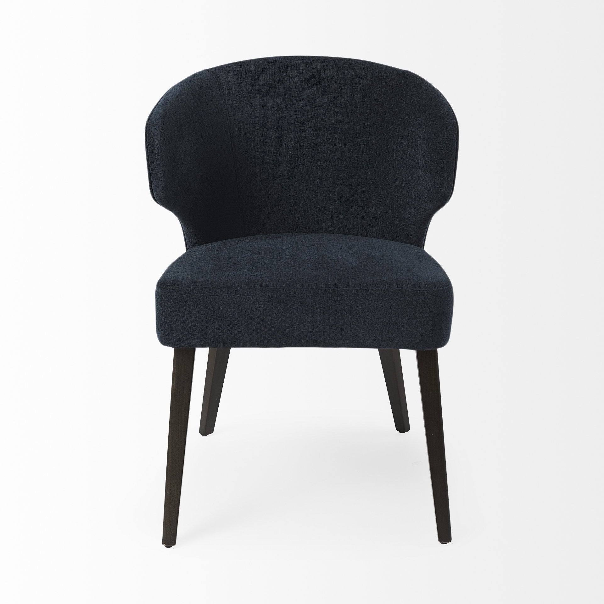 Navy Blue And Black Wingback Dining Side Chair-Dining Chairs-DECOROLALA