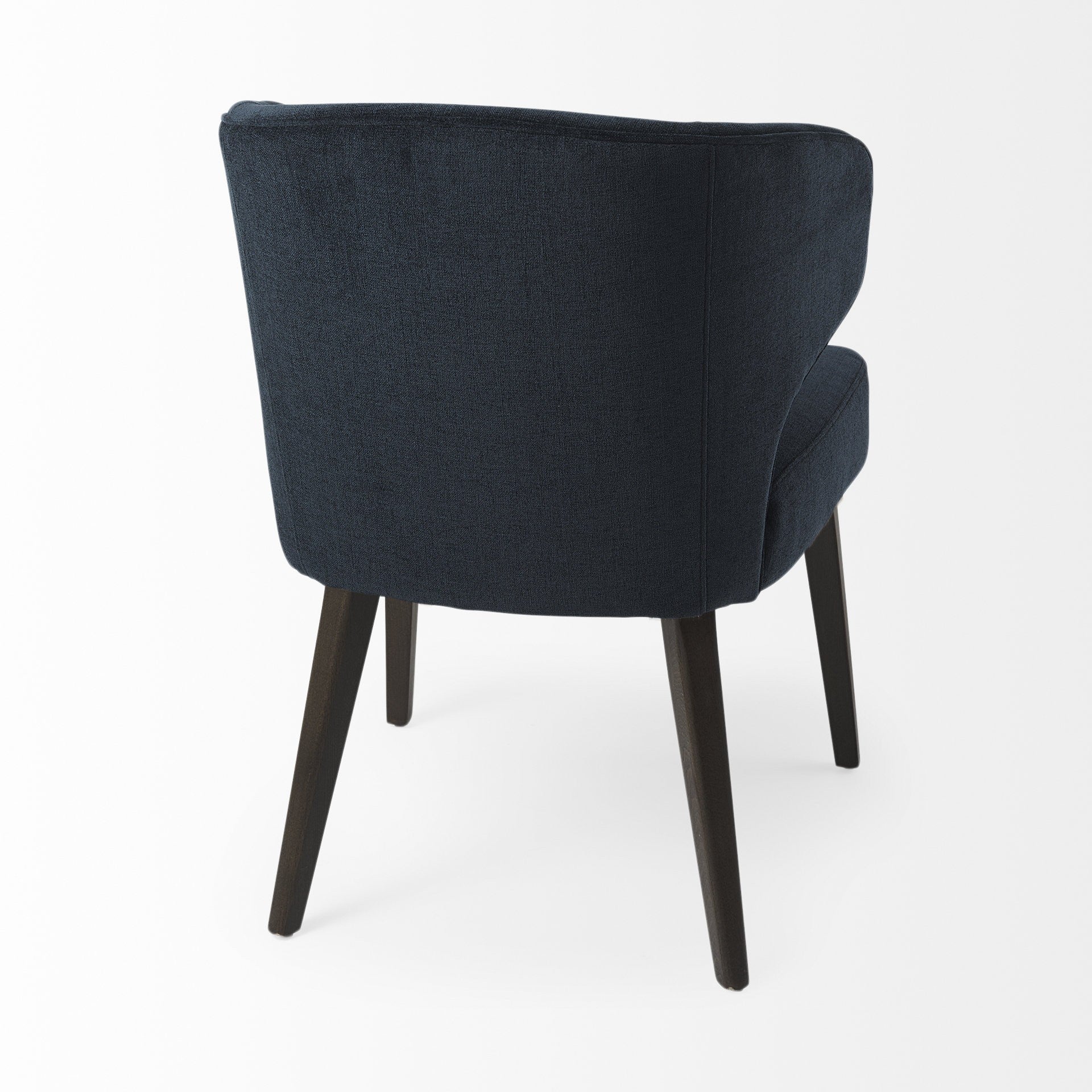 Navy Blue And Black Wingback Dining Side Chair-Dining Chairs-DECOROLALA