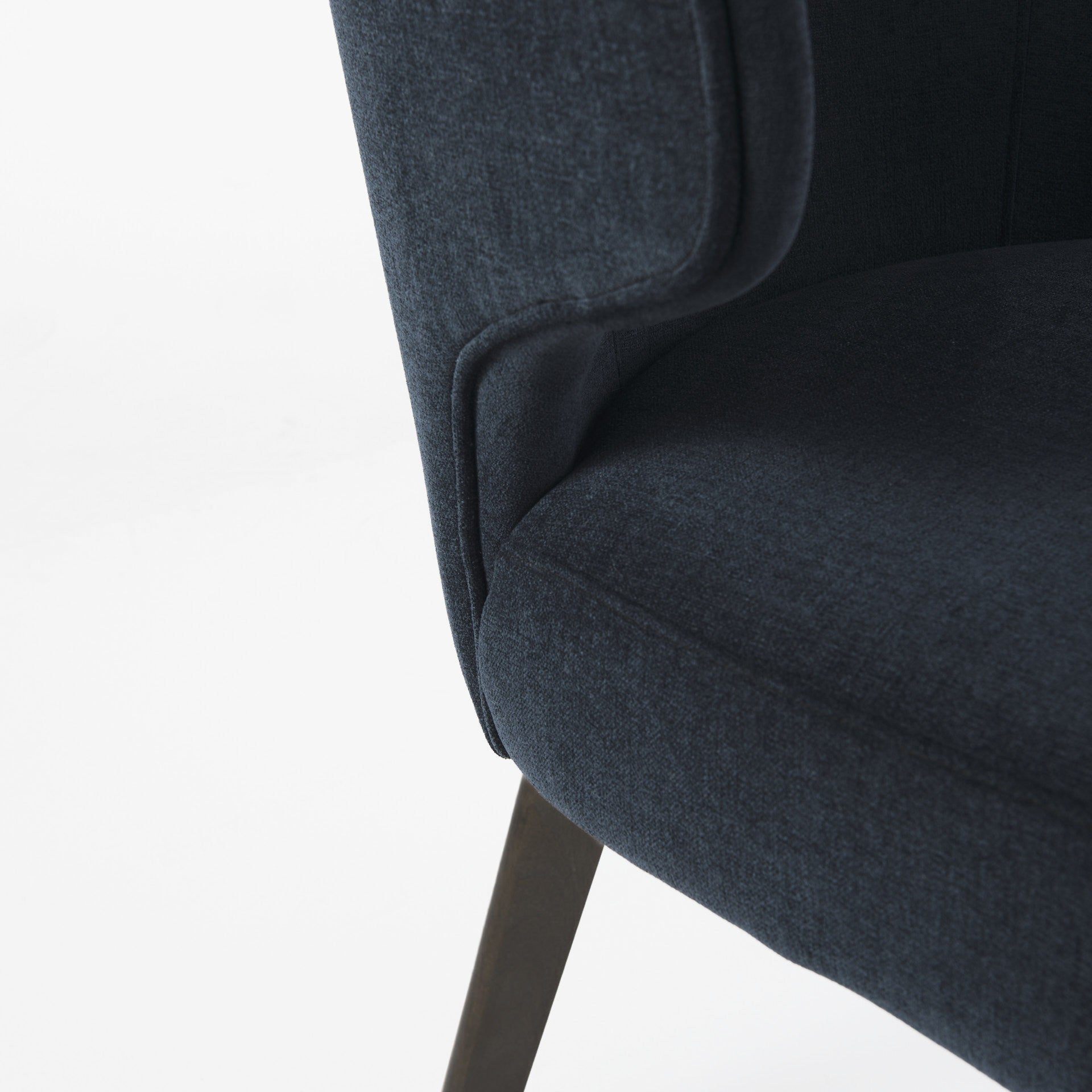Navy Blue And Black Wingback Dining Side Chair-Dining Chairs-DECOROLALA
