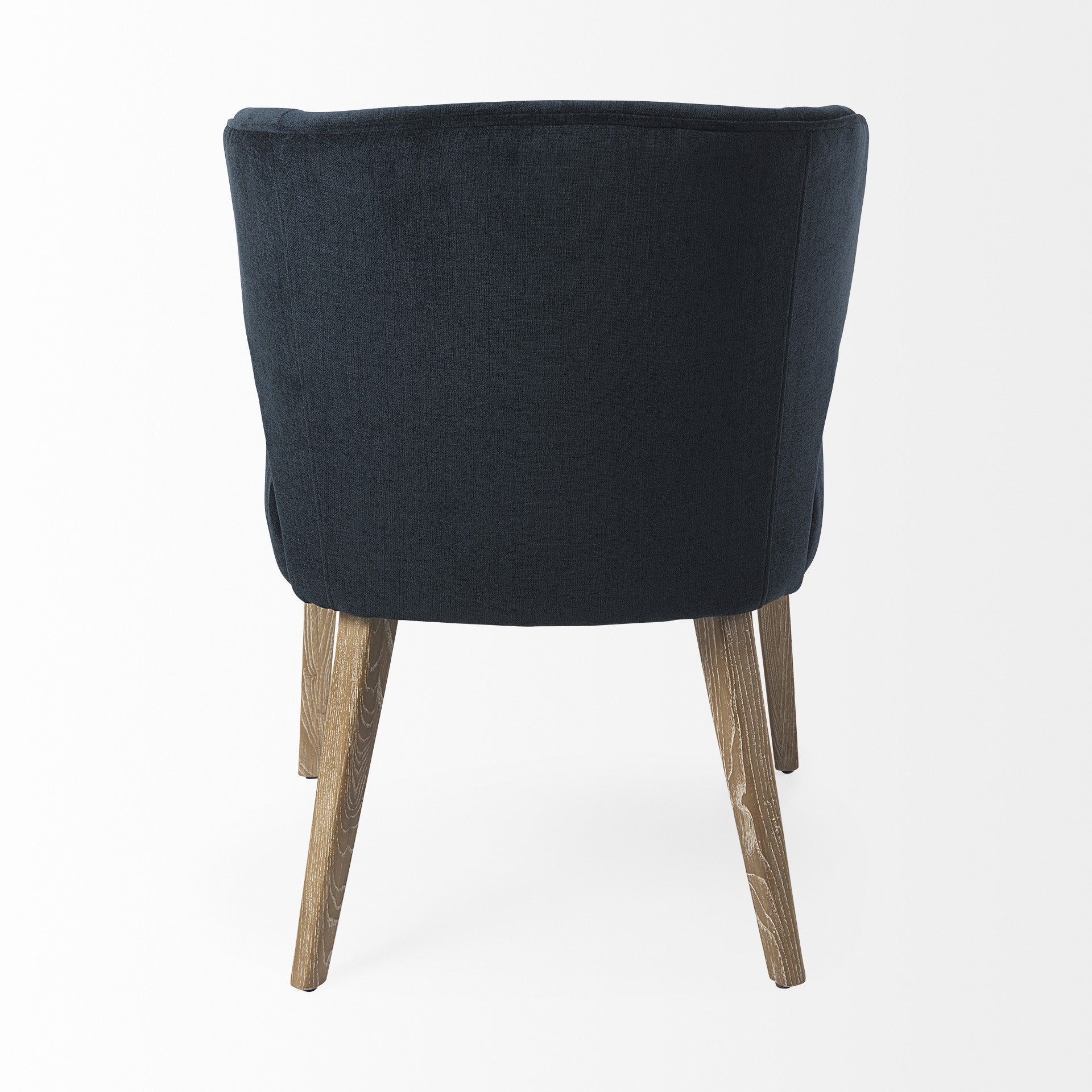 Navy Blue And Brown Wingback Dining Side Chair-Dining Chairs-DECOROLALA