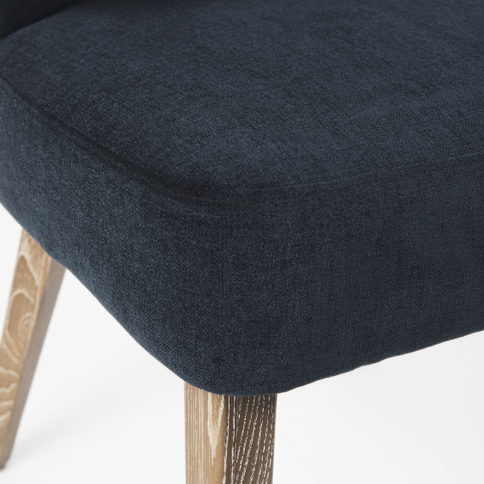 Navy Blue And Brown Wingback Dining Side Chair-Dining Chairs-DECOROLALA