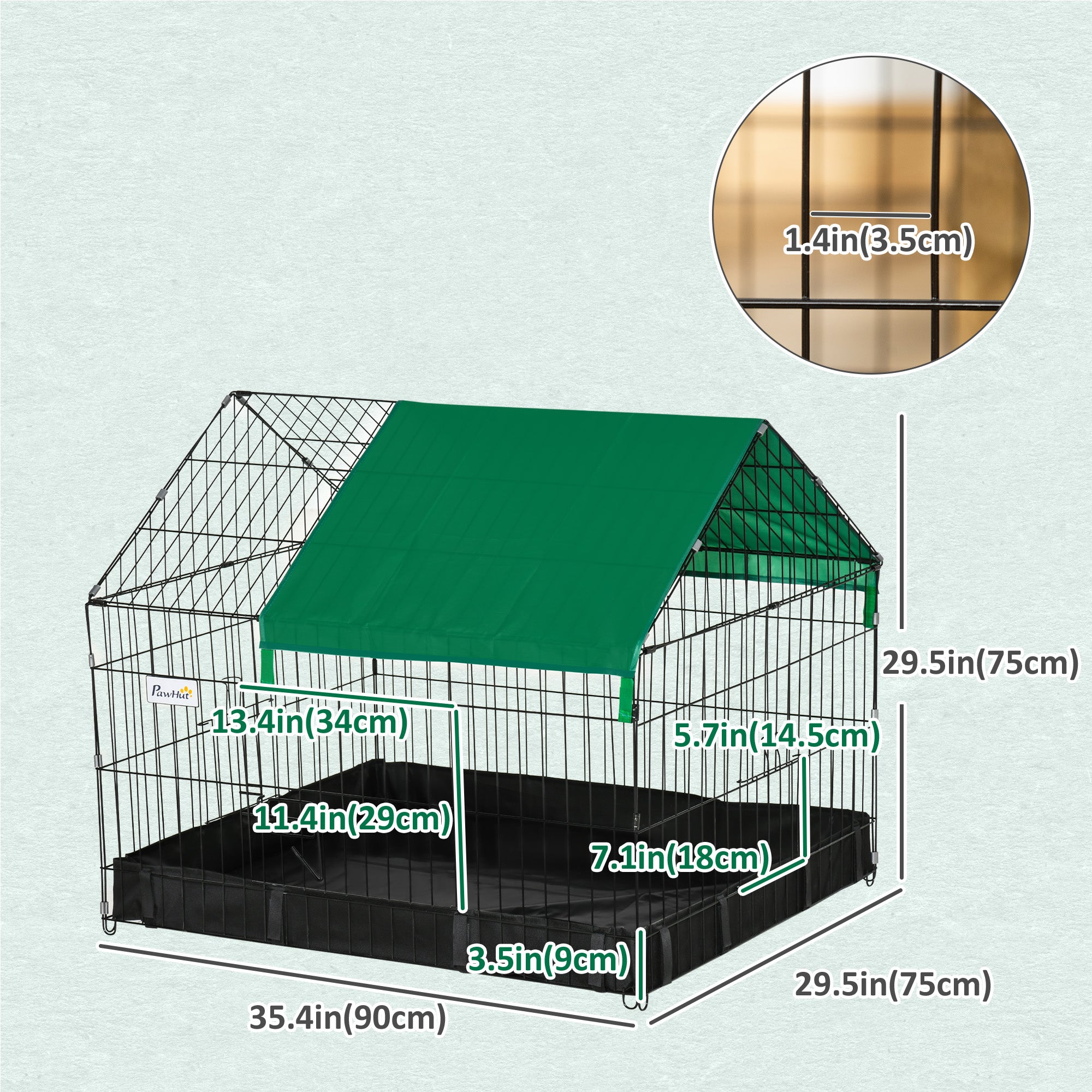 Cage métallique extérieure pour petits animaux, pour lapins et chats, noire