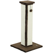 32" Tall Cat Scratching Post for Indoor Cats and Kittens, Sisal Cat Scratcher with Hanging Ball Soft Plush, Brown