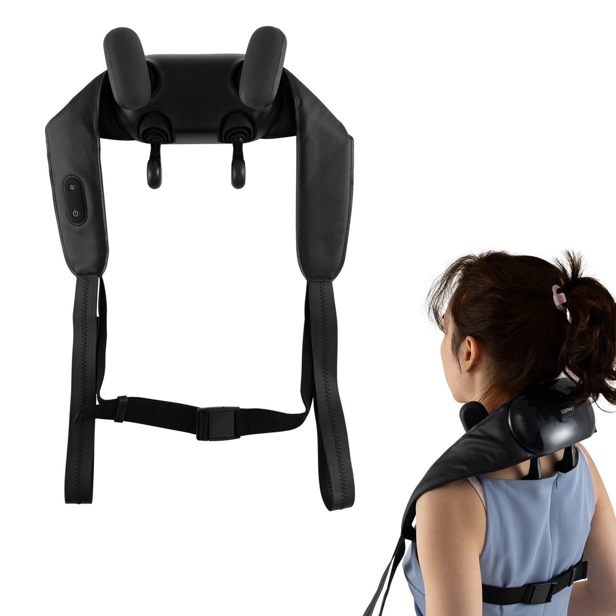 Neck Shoulder Massager with 2 Heat Levels for Pain Relief-Black-Massage & Relaxation Products-DECOROLALA