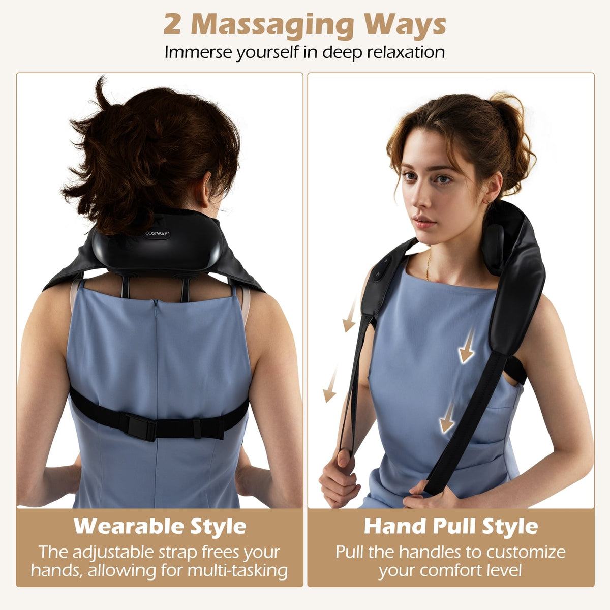 Neck Shoulder Massager with 2 Heat Levels for Pain Relief-Black-Massage & Relaxation Products-DECOROLALA