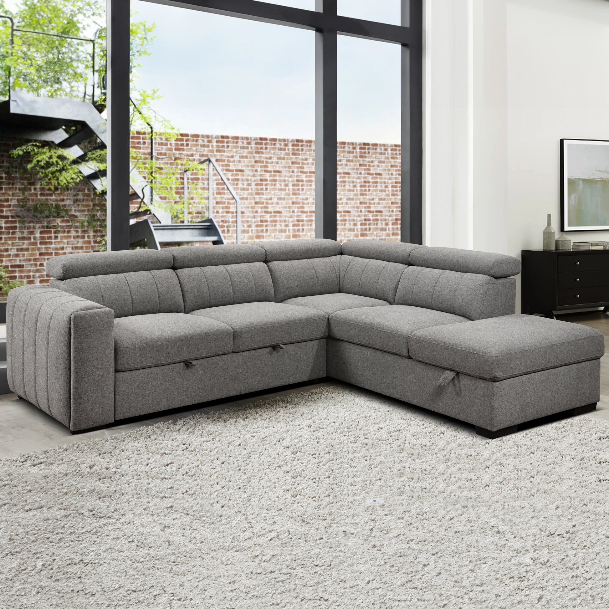Nello 101 in. Right Facing Media Sleeper-Furniture > Sofas-DECOROLALA