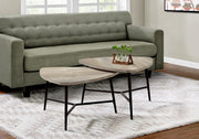 Nesting Coffee Table Set - Taupe Wood/Black Metal-Table Set-DECOROLALA