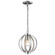Nevaeh 1-Light Chrome Globe Pendant With Crystal Accents-Pendants-Hanging Lights-DECOROLALA