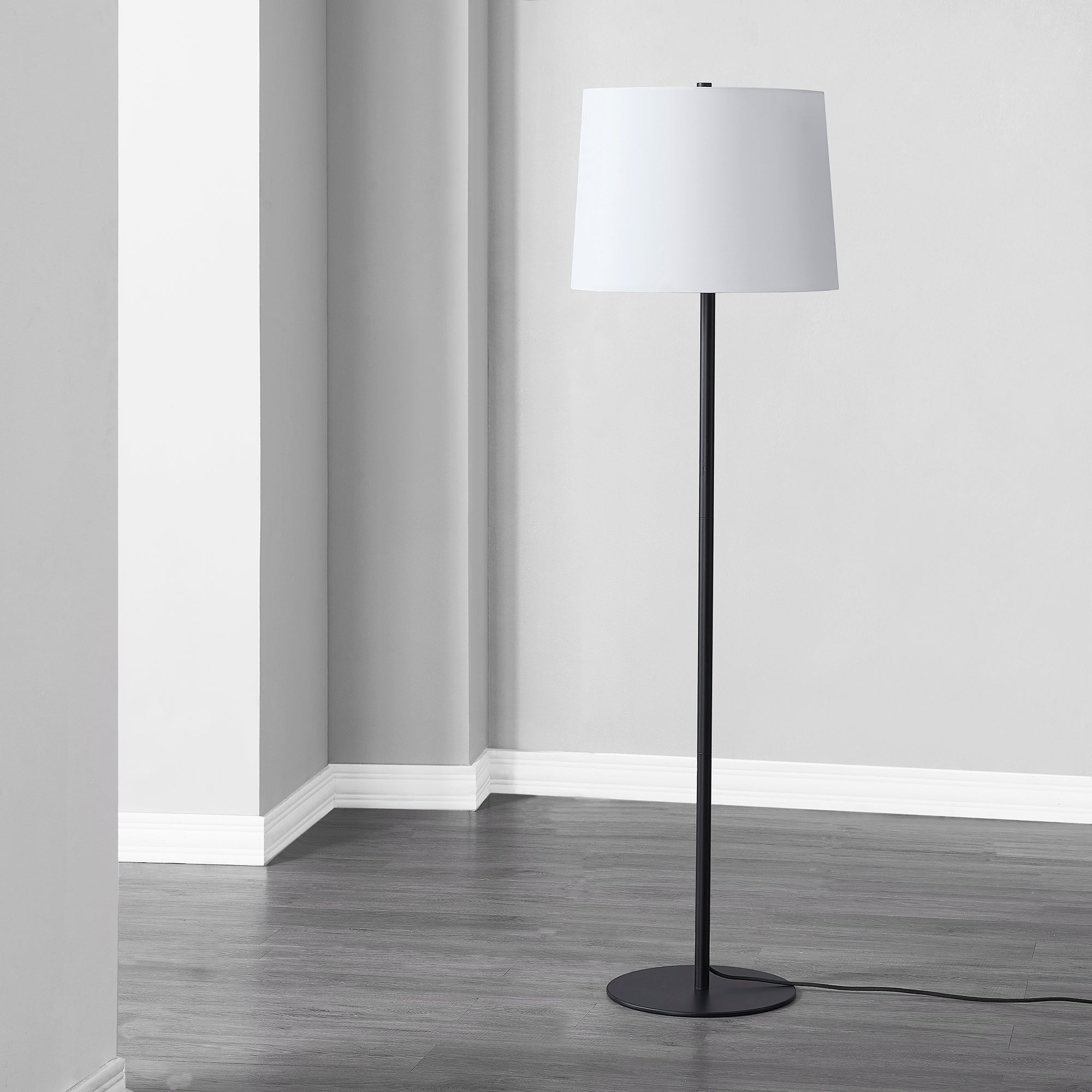 Nevin 61.75" Length Floor Lamp, Matte Black-Floor Lamp-DECOROLALA
