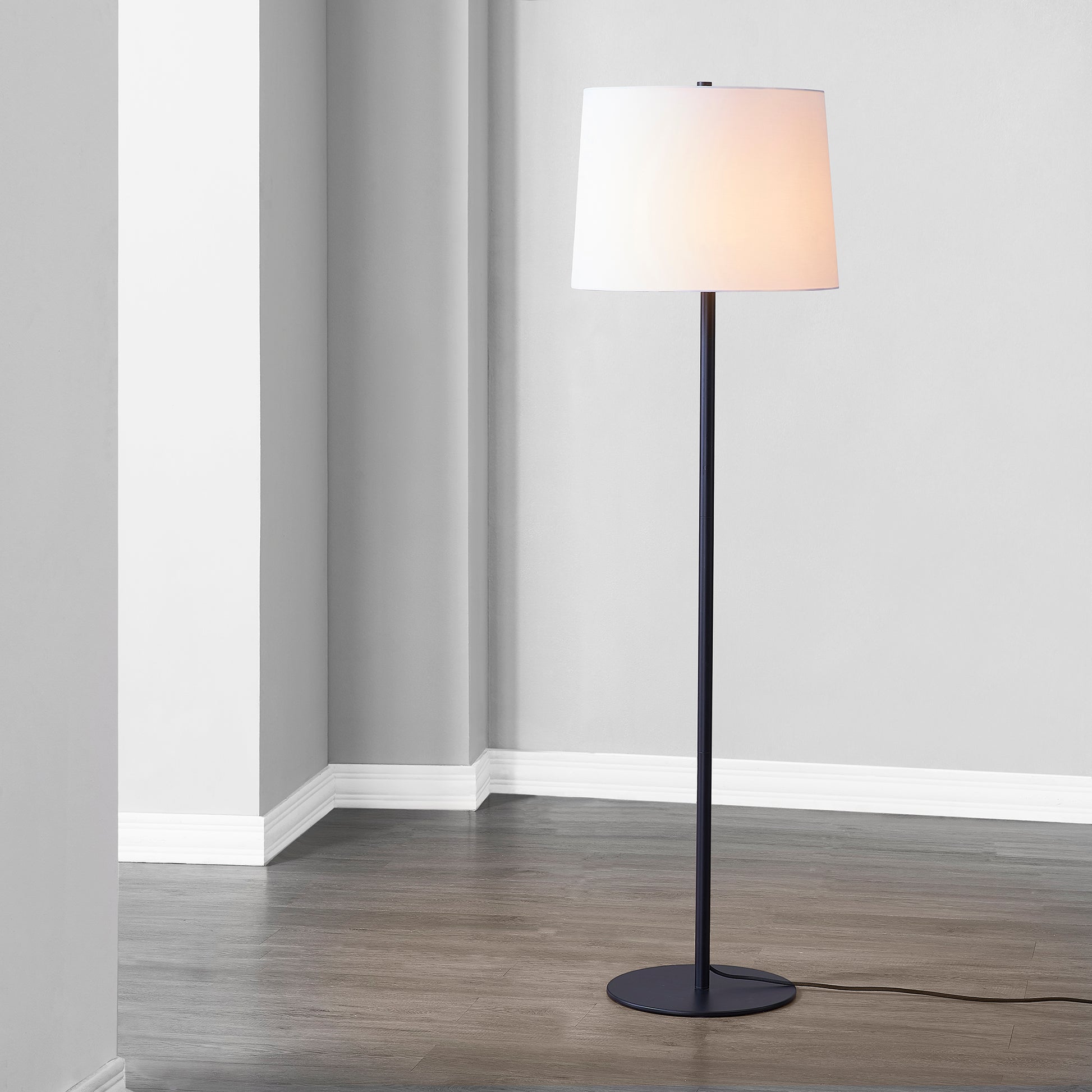 Nevin 61.75" Length Floor Lamp, Matte Black-Floor Lamp-DECOROLALA