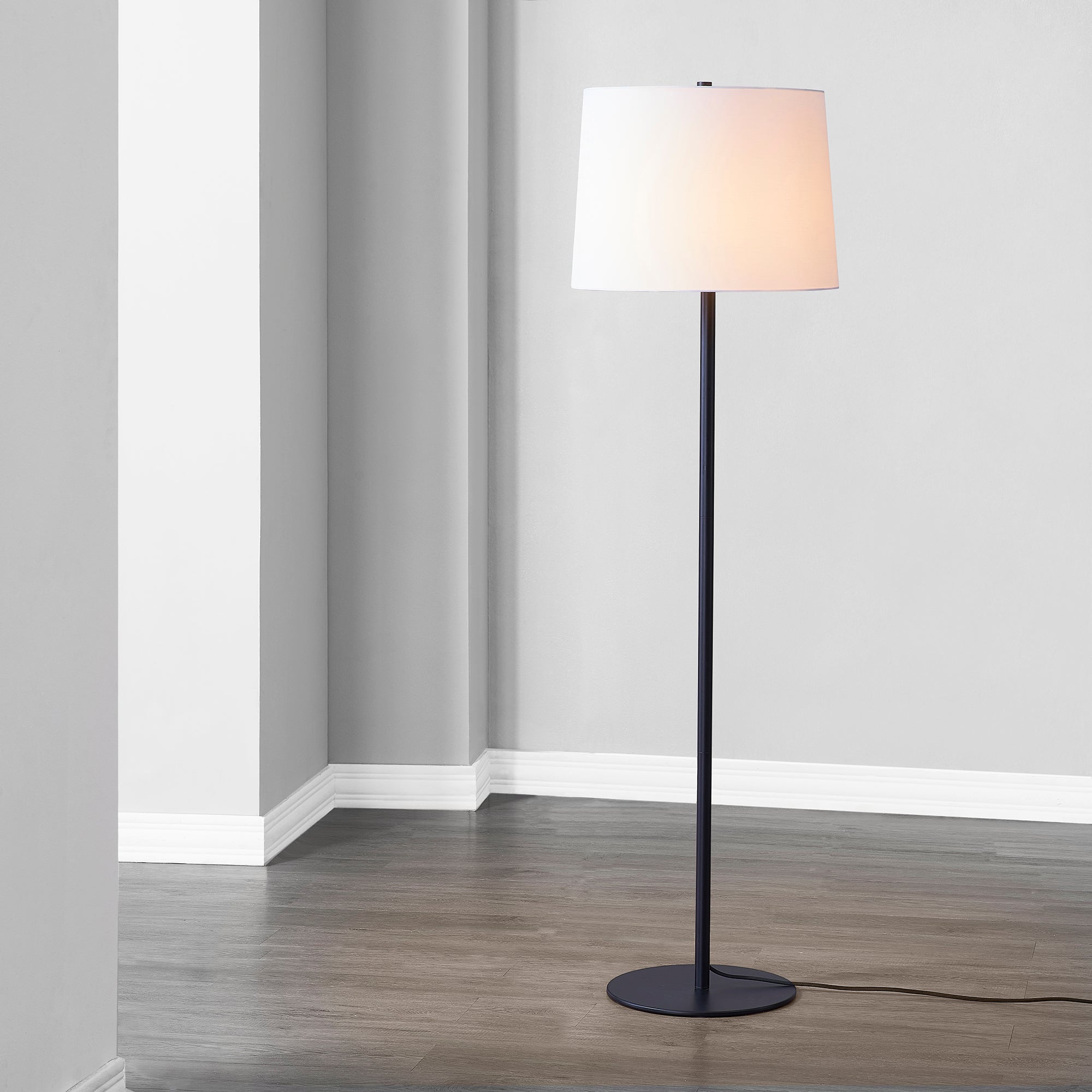 Nevin 61.75" Length Floor Lamp, Matte Black-Floor Lamp-DECOROLALA