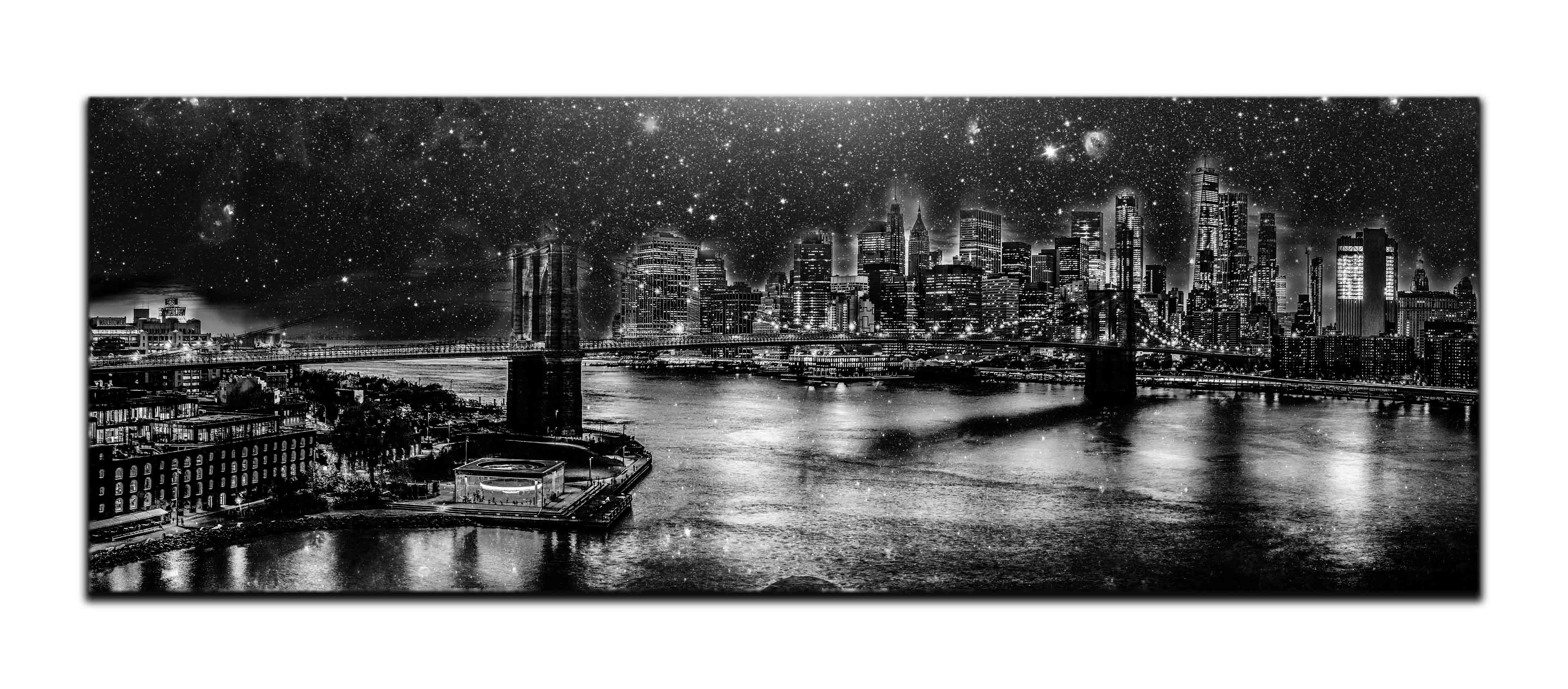 New York Black & White Canvas Print 72x24-Wall Art-DECOROLALA