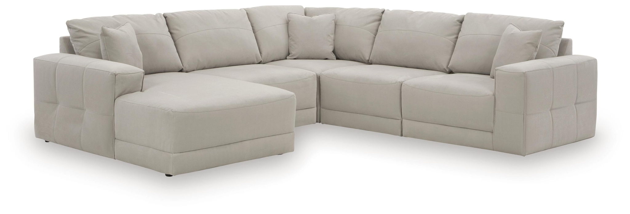 Next-Gen Gaucho 3-Pc Sectional - Gray Faux Leather-Stationary Sectionals-DECOROLALA