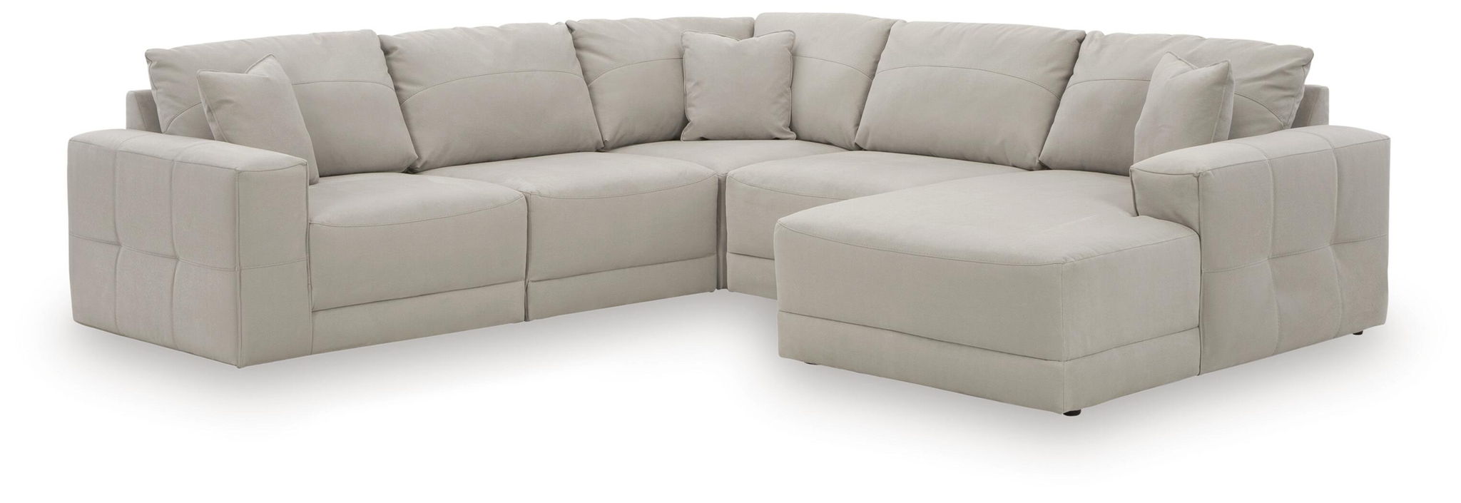 Next-Gen Gaucho 3-Pc Sectional - Gray Faux Leather-Stationary Sectionals-DECOROLALA