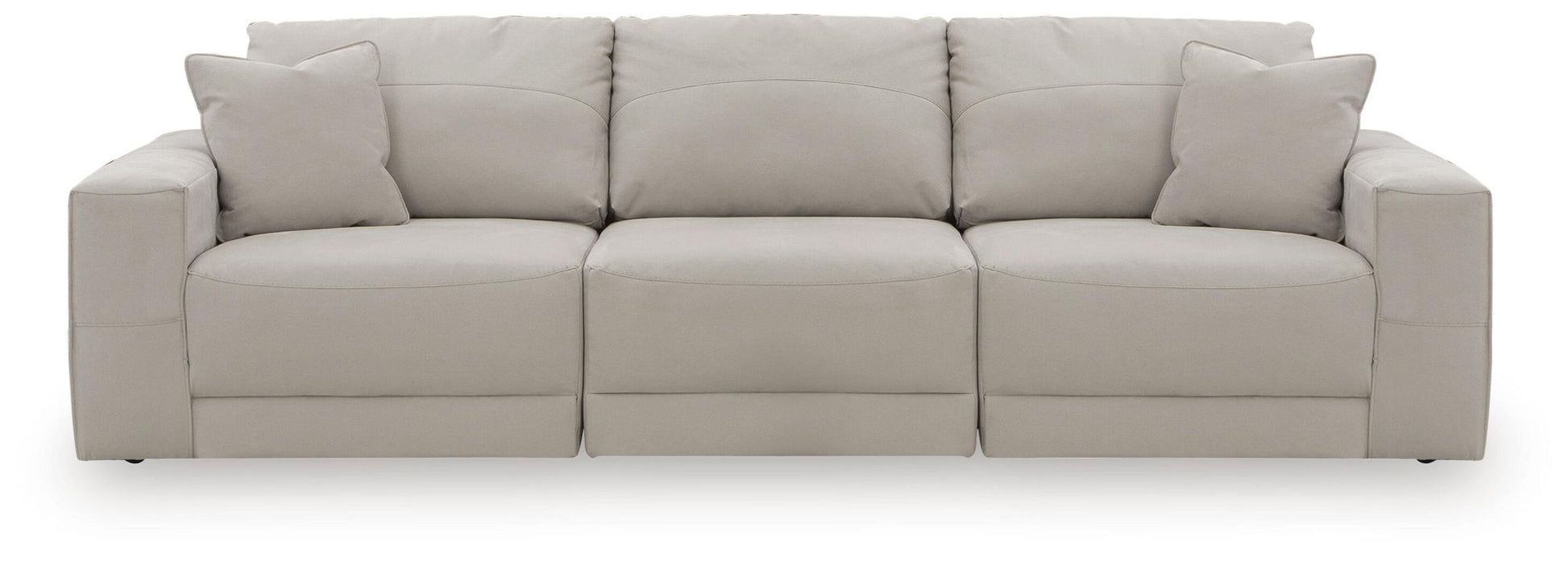Next-Gen Gaucho 3-Pc Sectional - Gray Faux Leather-Stationary Sectionals-DECOROLALA
