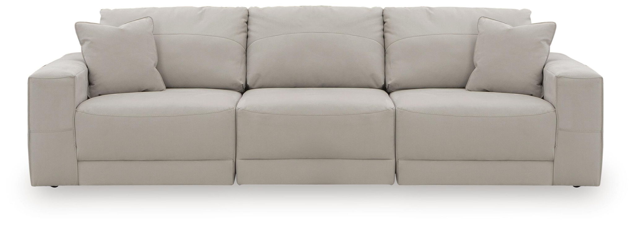 Next-Gen Gaucho 3-Pc Sectional - Gray Faux Leather-Stationary Sectionals-DECOROLALA
