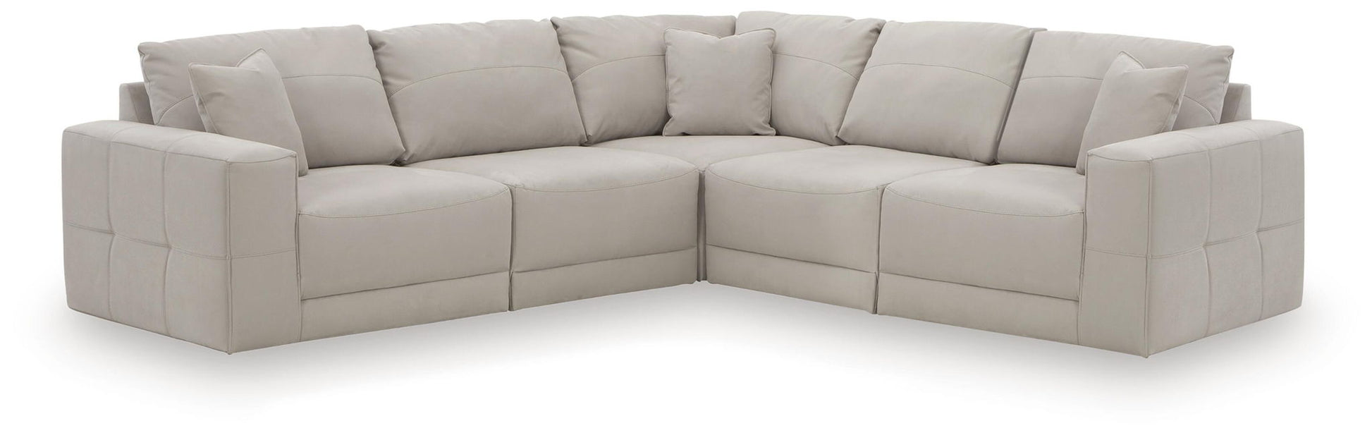 Next-Gen Gaucho 3-Pc Sectional - Gray Faux Leather-Stationary Sectionals-DECOROLALA