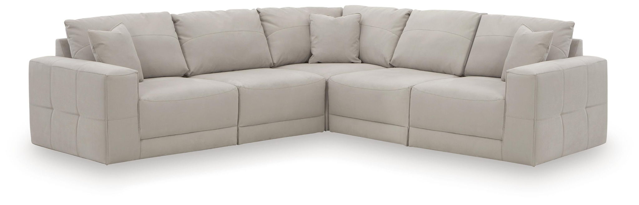 Next-Gen Gaucho 3-Pc Sectional - Gray Faux Leather-Stationary Sectionals-DECOROLALA