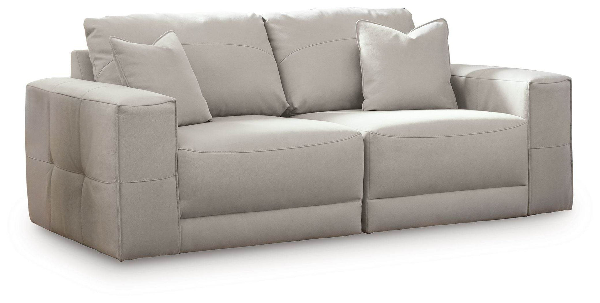 Next-Gen Gaucho 3-Pc Sectional - Gray Faux Leather-Stationary Sectionals-DECOROLALA