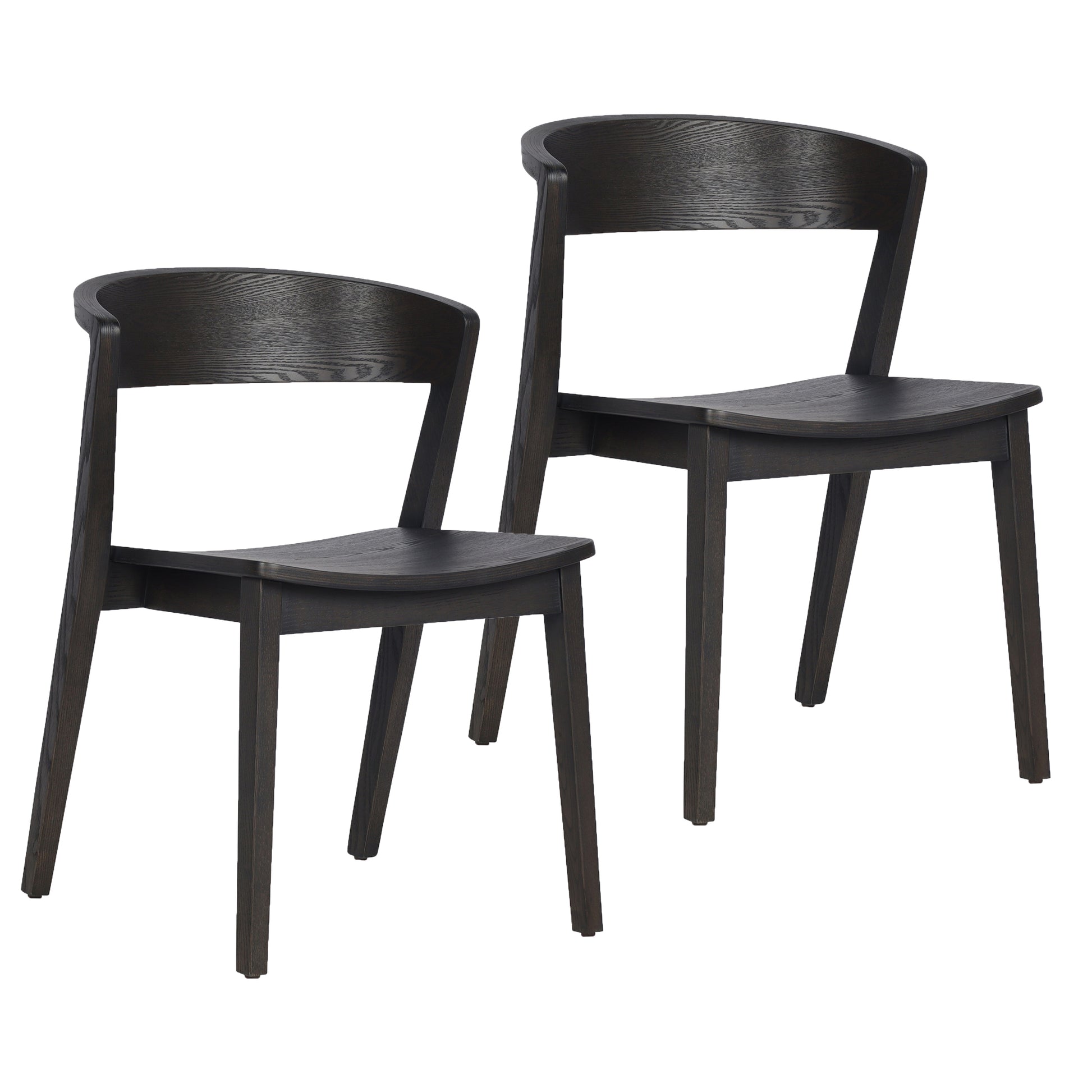 Nicco Mid-Century Modern Dining Chair - Mocha Ash Wood-DECOROLALA