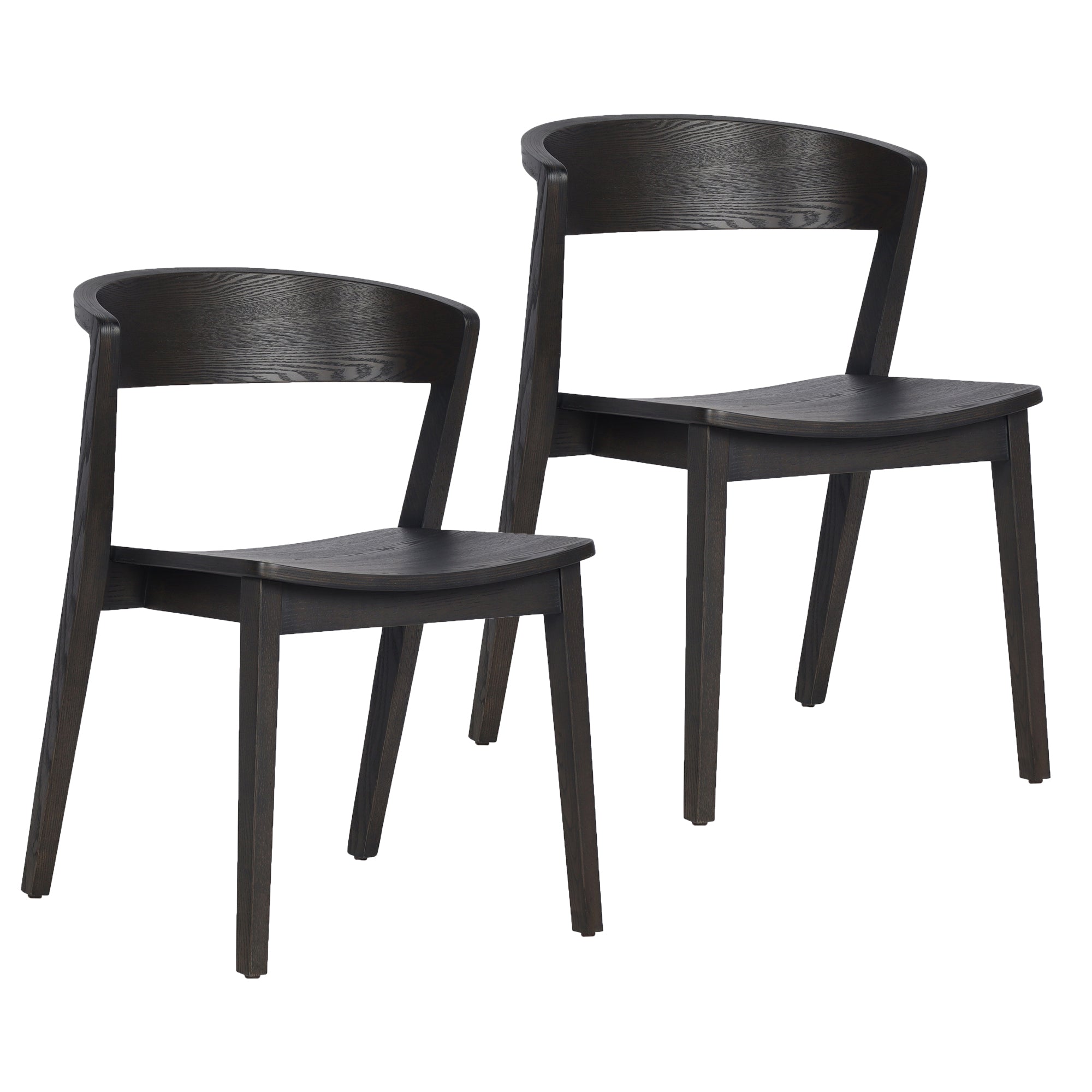 Nicco Mid-Century Modern Dining Chair - Mocha Ash Wood-DECOROLALA