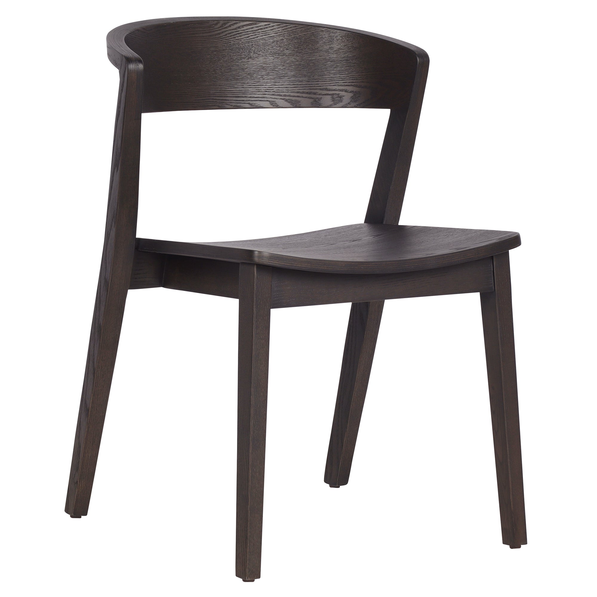 Nicco Mid-Century Modern Dining Chair - Mocha Ash Wood-DECOROLALA