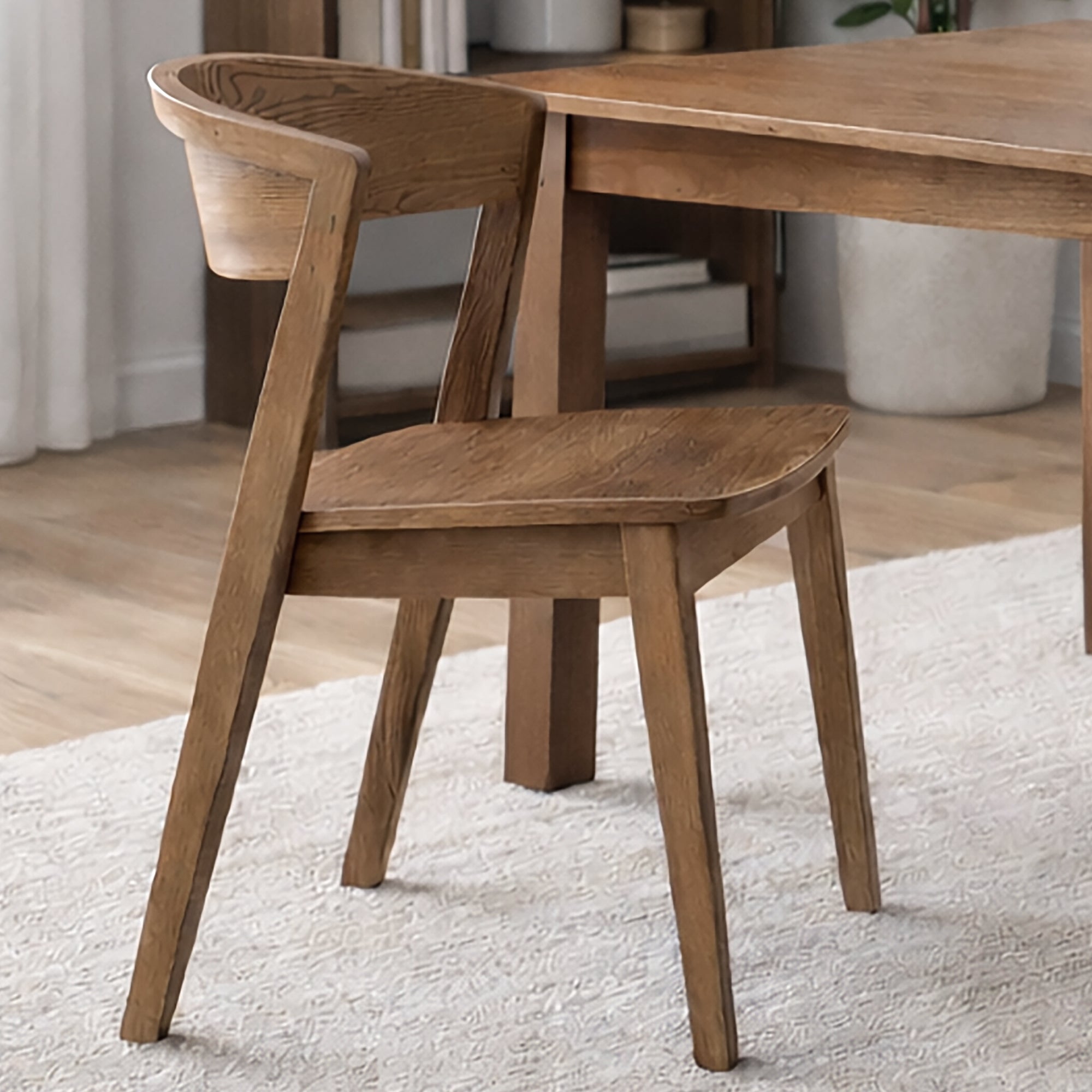 Nicco Mid-Century Modern Dining Chair - Walnut Solid Wood-DECOROLALA