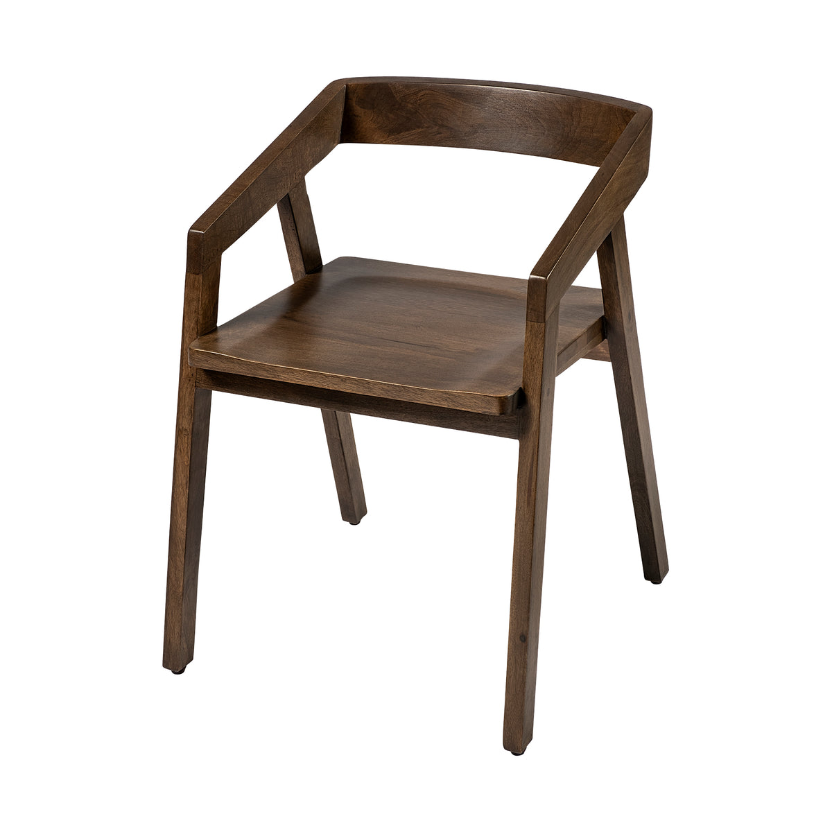 Nicholas Open Back Dining Arm Chair | Onyx Brown Wood-Dining Chairs-DECOROLALA