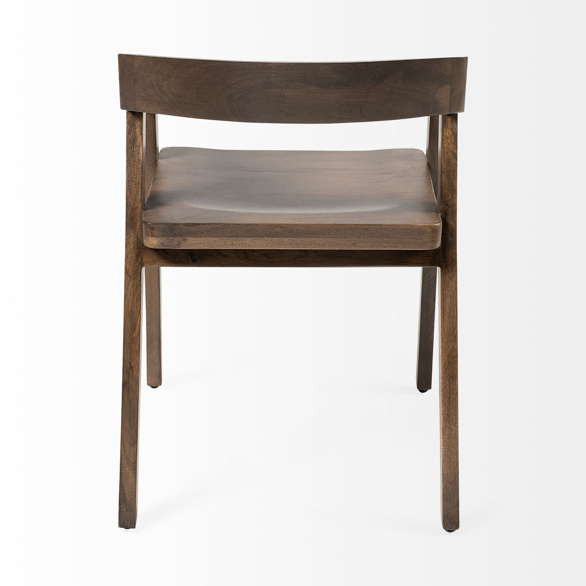 Nicholas Open Back Dining Arm Chair | Onyx Brown Wood-Dining Chairs-DECOROLALA