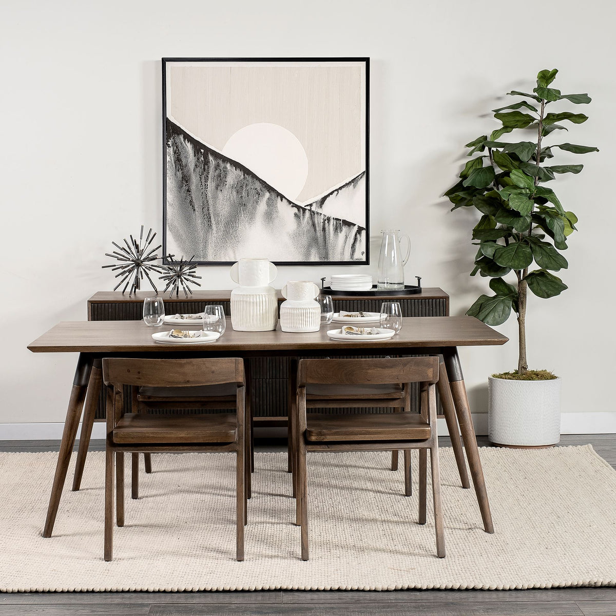 Nicholas Open Back Dining Arm Chair | Onyx Brown Wood-Dining Chairs-DECOROLALA