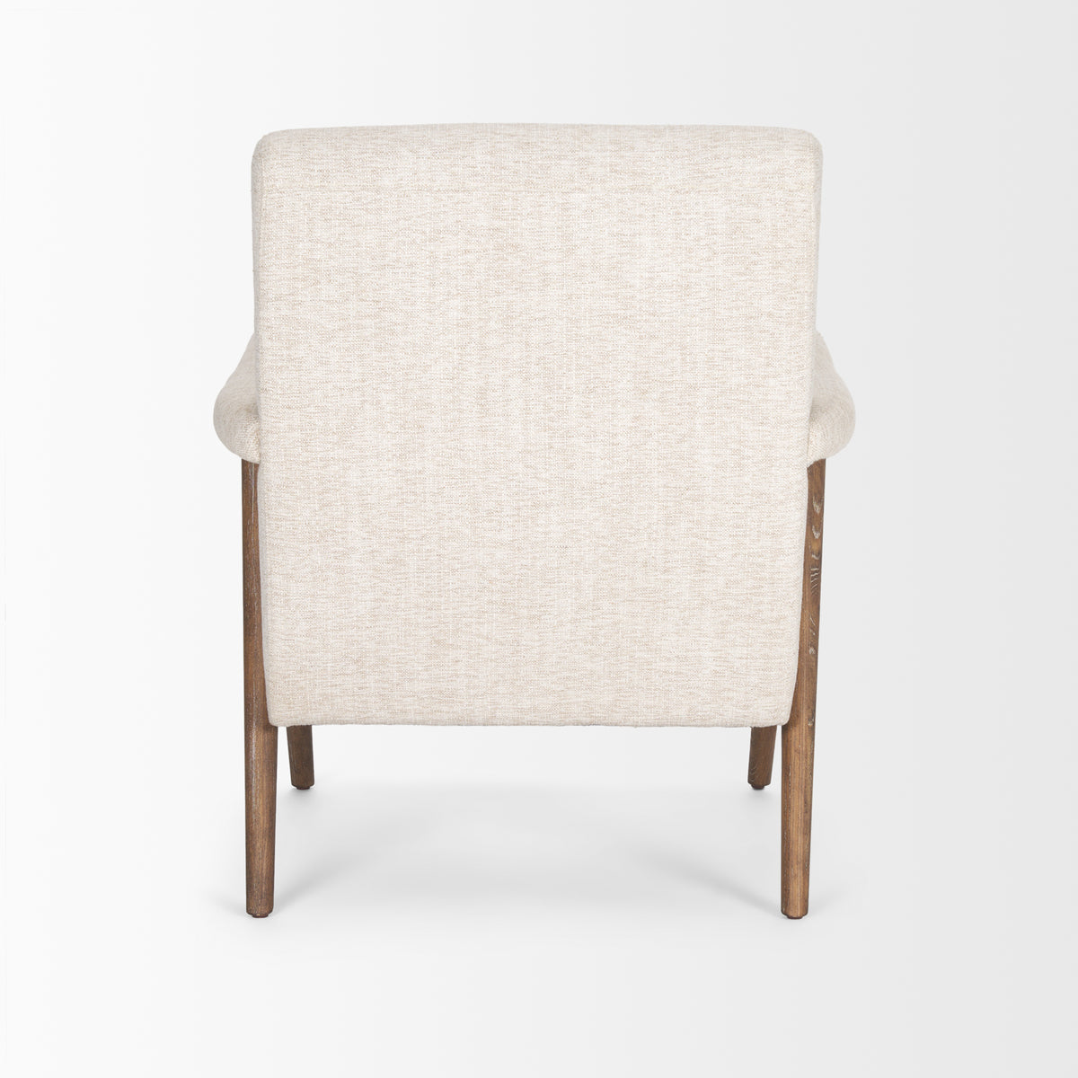 Nico Oatmeal Upholstered w/ Brown Wood Accent Chair-Accent Chairs-DECOROLALA