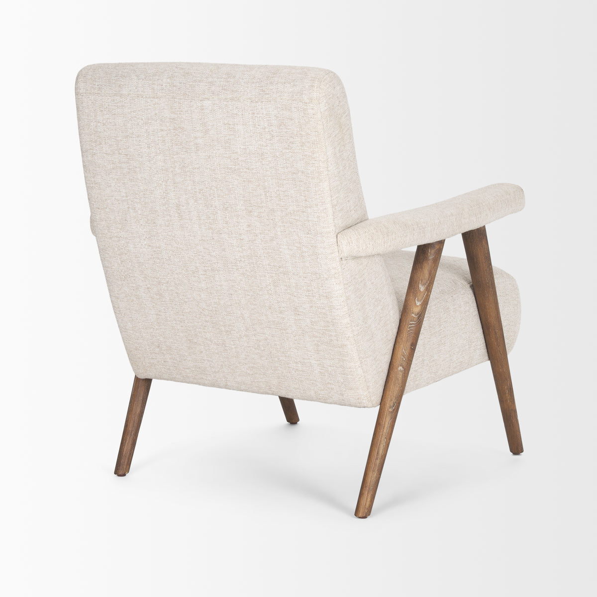 Nico Oatmeal Upholstered w/ Brown Wood Accent Chair-Accent Chairs-DECOROLALA
