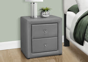 Nightstand - 21"H / Grey Leather-Look-Nighstand-DECOROLALA