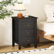 Nightstand End Beside Table Drawers Modern Storage Bedroom Furniture-Black-Nightstands-DECOROLALA
