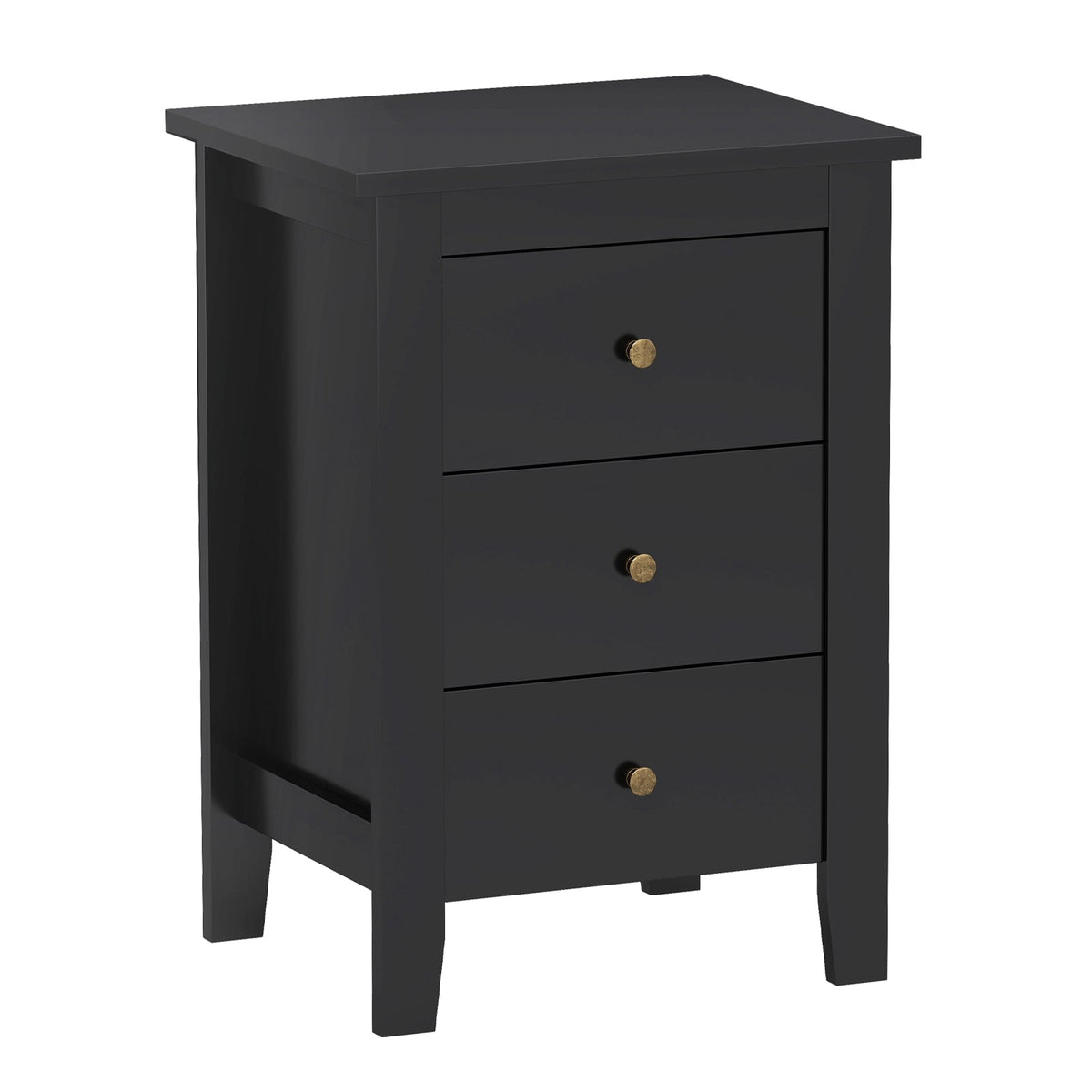 Nightstand End Beside Table Drawers Modern Storage Bedroom Furniture-Black-Nightstands-DECOROLALA